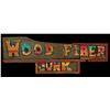 Image 1 : OA CARVED "WOOD FIBER JUNK" SIGN.