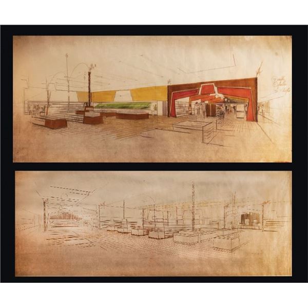 SET OF TWO (2) THRIFTWAY SUPERMARKET - TACOMA WASHINGTON COLORED OZALID PRINTS.