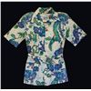 Image 1 : MOD LEISURE SUIT STYLE-BELTED BLUE FLORAL LANAI SHIRT.