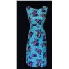 Image 1 : MOD TROPICAL FLOWER & HAWAIIAN TIKI MOTIF LANAI DRESS with TIE BELT.