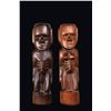 Image 1 : SET OF TWO (2) EASTER ISLAND ANCESTRAL FIGURES (MALE & FEMALE) OA SHOWROOM WALL SAMPLES.