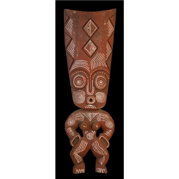 #444  NEW GUINEA WALL FIGURE  POLYCHROMED MASTER WALL SAMPLE CARVING.