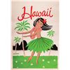 Image 1 : "HAWAII" HULA GIRL SILKSCREEN DISPLAY POSTER.