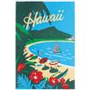 Image 1 : "HAWAII" DIAMONDHEAD BEACH SILKSCREEN DISPLAY POSTER.