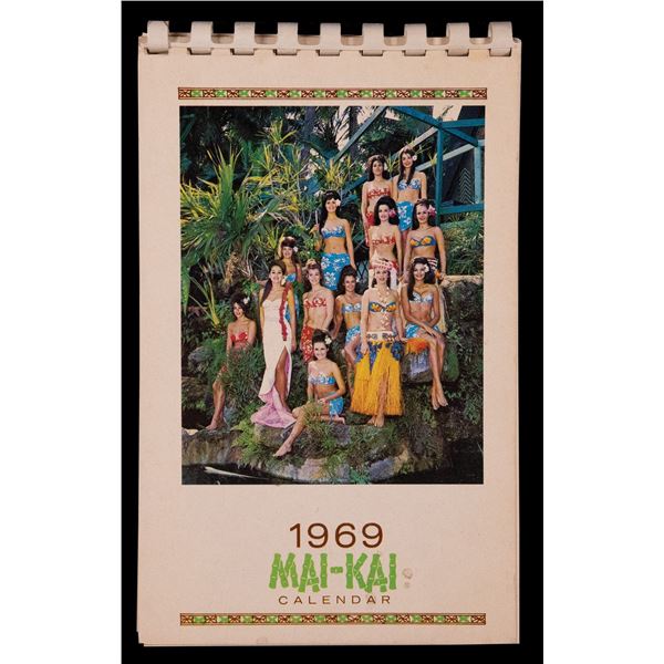 MAI KAI 1969 ANNUAL FULLY ILLUSTRATED 12 MONTH CALENDAR.