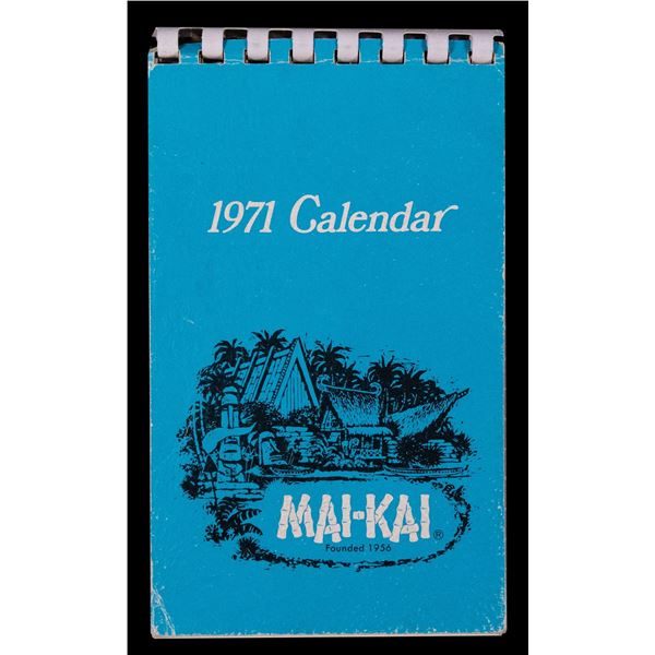 MAI KAI 1971 ANNUAL FULLY ILLUSTRATED 12 MONTH CALENDAR.