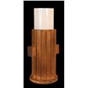 Image 1 : TALL FLUTED CYLINDER TIKI TABLE LAMP MASTER PATTERN CARVING.