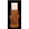 Image 1 : TALL FLUTED CYLINDER TIKI TABLE LAMP MASTER PATTERN CARVING.