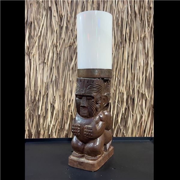 #1401  THE MAORI  TABLE LAMP BASE - STYLE D. (NEW PHOTOS OF ACTUAL LAMP FOR SALE).