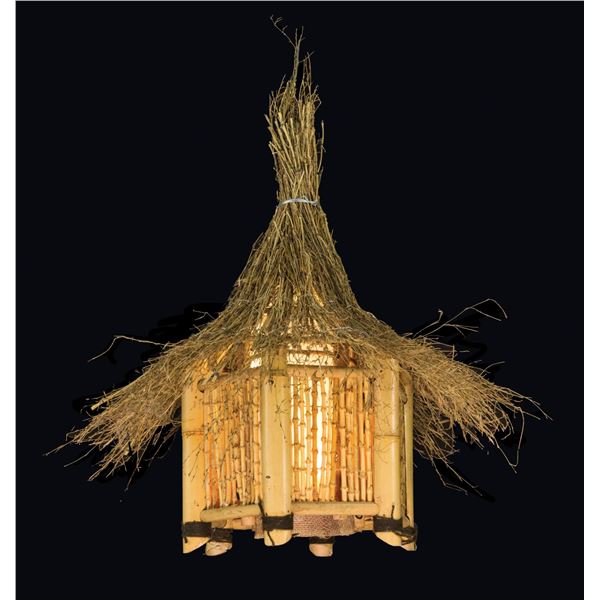 #2389 "HILO THATCH SHADE" OA LAMP.