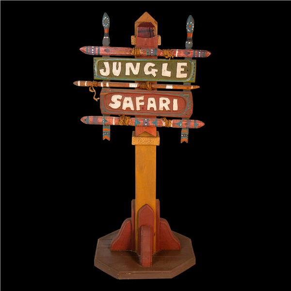 "JUNGLE SAFARI" SIGN - OA LUAU RENTAL DEPARTMENT FLOOR SIGN.