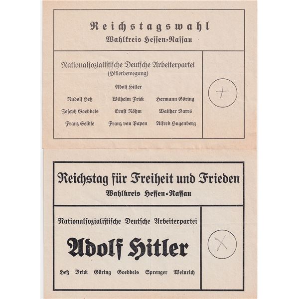 ADOLF HITLER ELECTION BALLOTS (2)
