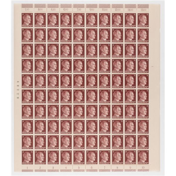 ADOLF HITLER STAMP SHEET (100)