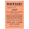Image 1 : RACIST ANTI-FORD MOTORS HANDBILL