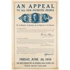 Image 1 : WOODROW WILSON THE PRESIDENT'S APPEAL POSTER WWI
