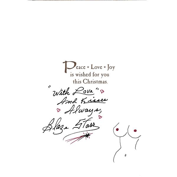 BLAZE STARR SIGNED CHRISTMAS CARD