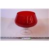 Image 1 : Red Glass Rose Bowl