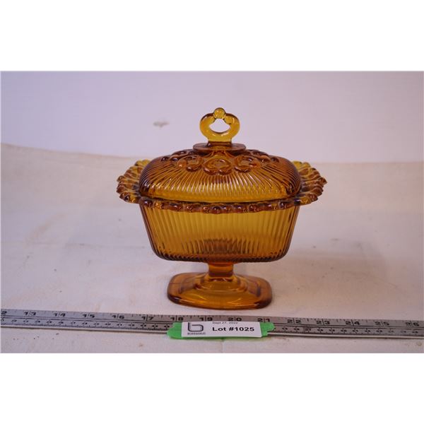 Amber Glass Decorative Dish