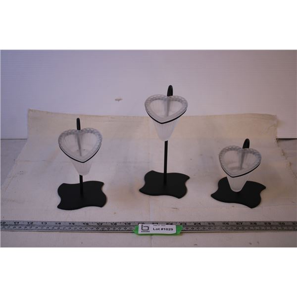 Set of 3 Heart Shaped Candle Holders