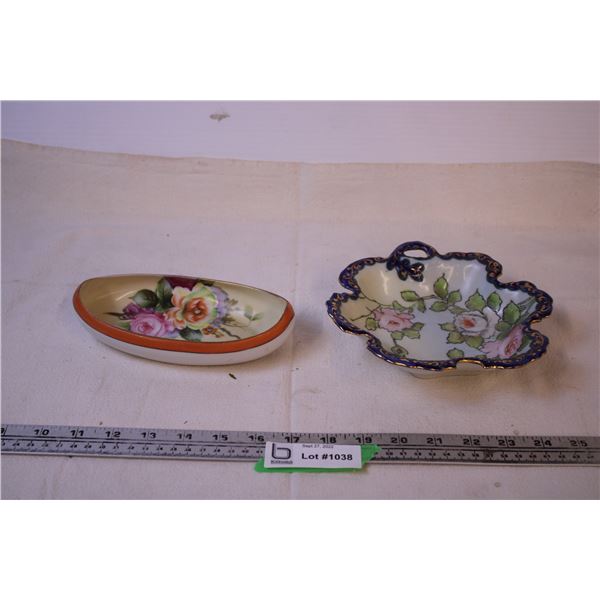 (2) Hand Painted Dishes (Made in Japan)