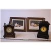Image 1 : (2) Mantel Clocks + (2) Pieces of Wall Art