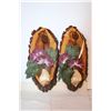 Image 2 : Pair of Rooster Statues + Pair of Wood Slab Wall Hangers
