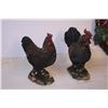 Image 3 : Pair of Rooster Statues + Pair of Wood Slab Wall Hangers