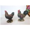Image 4 : Pair of Rooster Statues + Pair of Wood Slab Wall Hangers