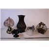 Image 1 : Lamp, (3) Decor Items, and Coffee Pot