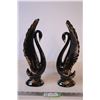 Image 1 : Pair of Decorative Black and Gold Swans