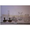 Image 1 : Pair of Candle Stick Holders, Toast Rack, (2) Vases, and Misc