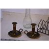 Image 2 : Pair of Candle Stick Holders, Toast Rack, (2) Vases, and Misc
