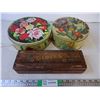 Image 1 : (2) Peek freans tins and Clove Box (has damage on bottom)