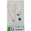 Image 1 : Ring (size 7) and Pendant set - S.925