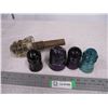 Image 1 : (2) Purple insulators (damaged) + (3) others