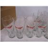 Image 2 : (12) Budweiser + molson + great western glasses
