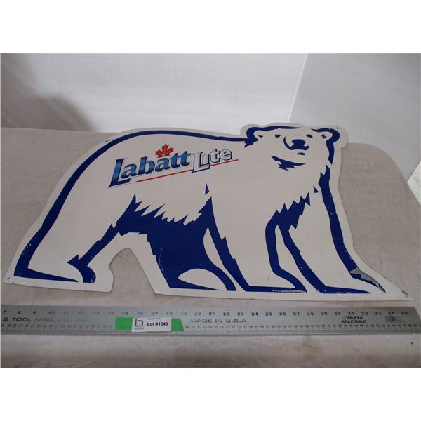 Labatt Lite Polar Bear tin sign - 26x22