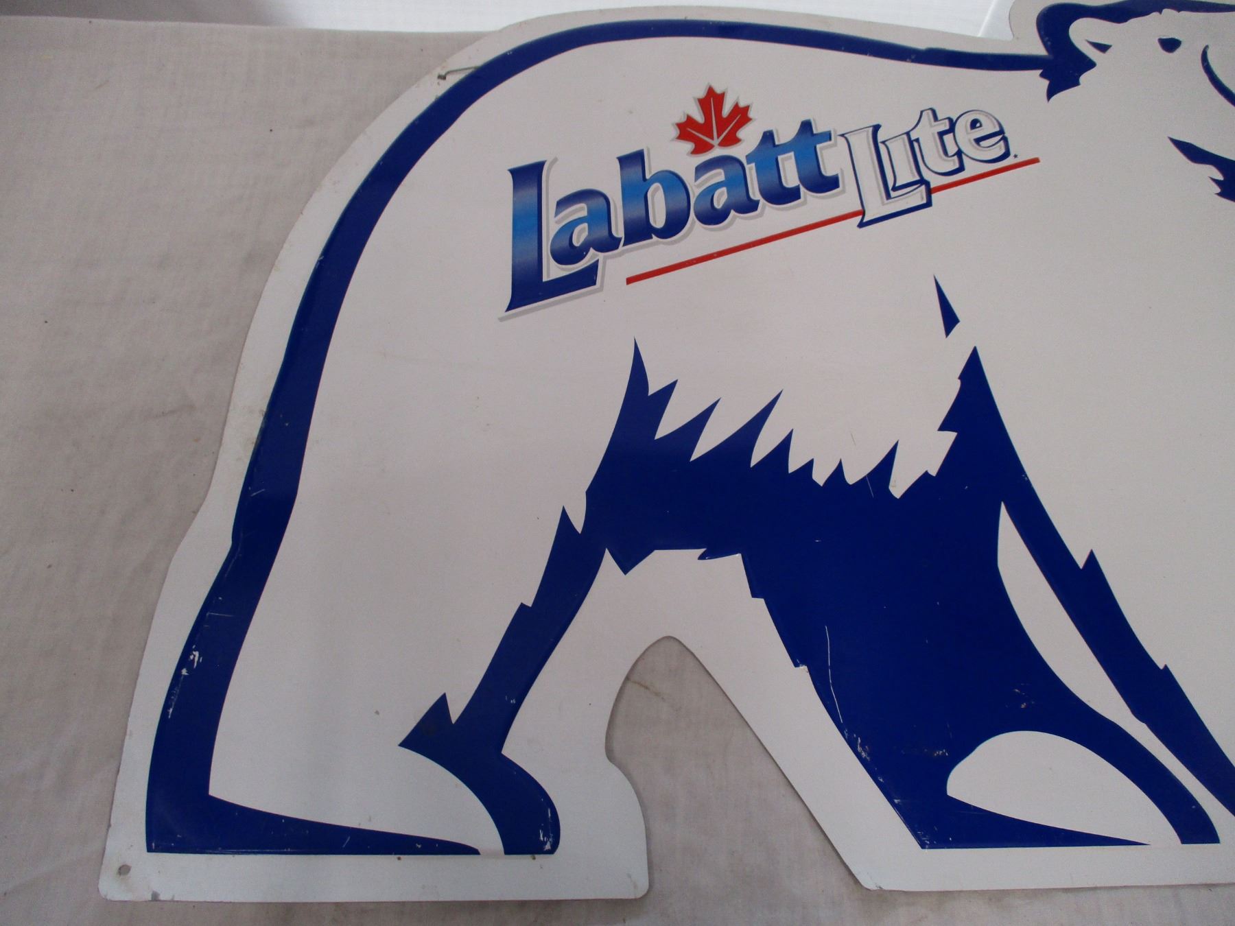 Labatt Lite Polar Bear tin sign - 26x22