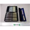 Image 1 : (12) Fork and Knife sets EP with bakelite handles with case + Knife with case EP bakelite handle