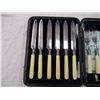 Image 3 : (12) Fork and Knife sets EP with bakelite handles with case + Knife with case EP bakelite handle