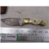 Image 2 : White handled damascus knife 8.5" total length - with sheath