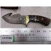 Image 2 : Small Hooked damascus knife 8" total length - with sheath