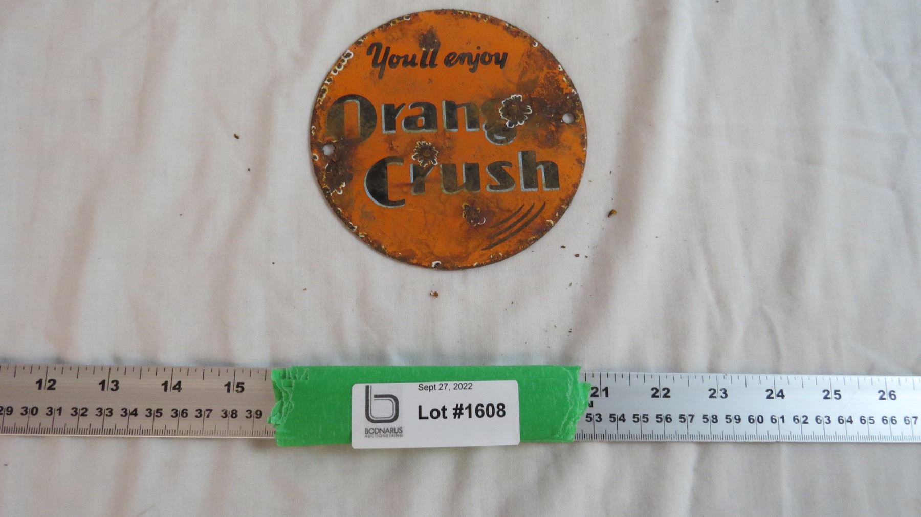 Orange Crush - Porcelain Fantasy Sign (Rusted)