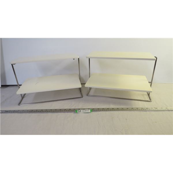 (2) Display Shelves with Plastic Shelves