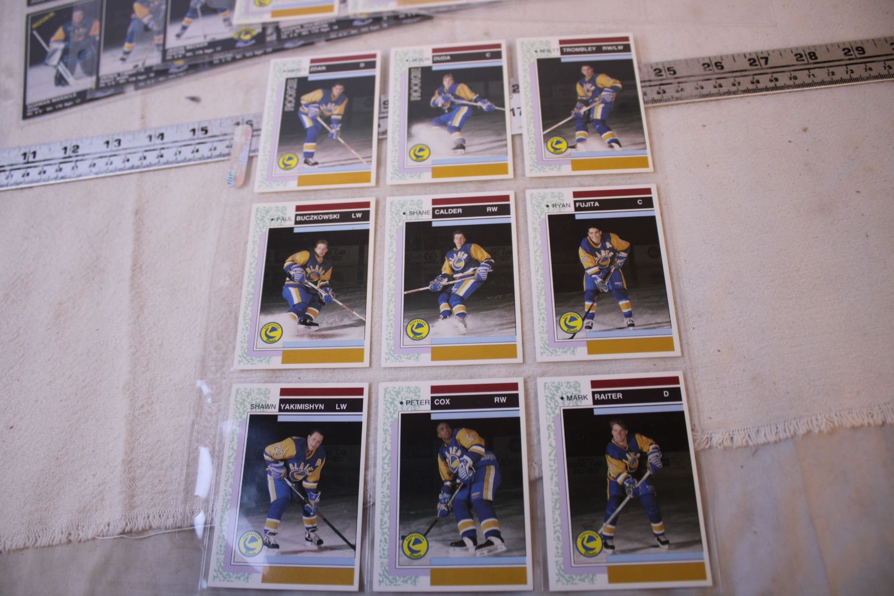 (7) Sleeves of Hockey Cards Bodnarus Auctioneering