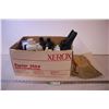 Image 1 : Pair of Leather Mitts + Box of Assorted Car Cleaners and Car Products