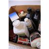Image 4 : Pair of Leather Mitts + Box of Assorted Car Cleaners and Car Products