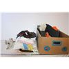 Image 1 : Meat Grinder, Pile of Linens and Box of Misc