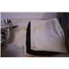 Image 8 : Meat Grinder, Pile of Linens and Box of Misc