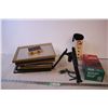 Image 1 : (13) Assorted Frames and Frame Pieces + (2) Christmas Tree Stands and a Christmas Decoration